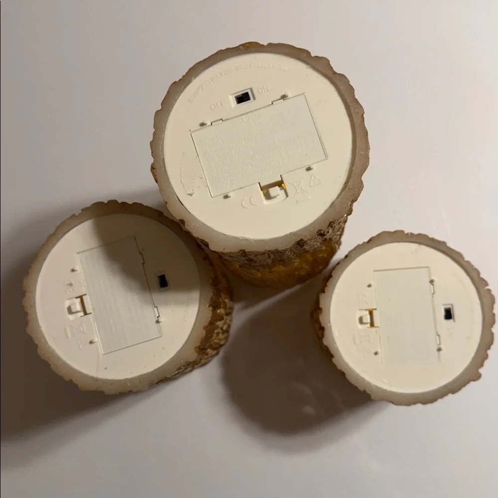 Rustic LED Candle Set with Remote. Brown and Good. NWOT. Also with 6 Hours Timer